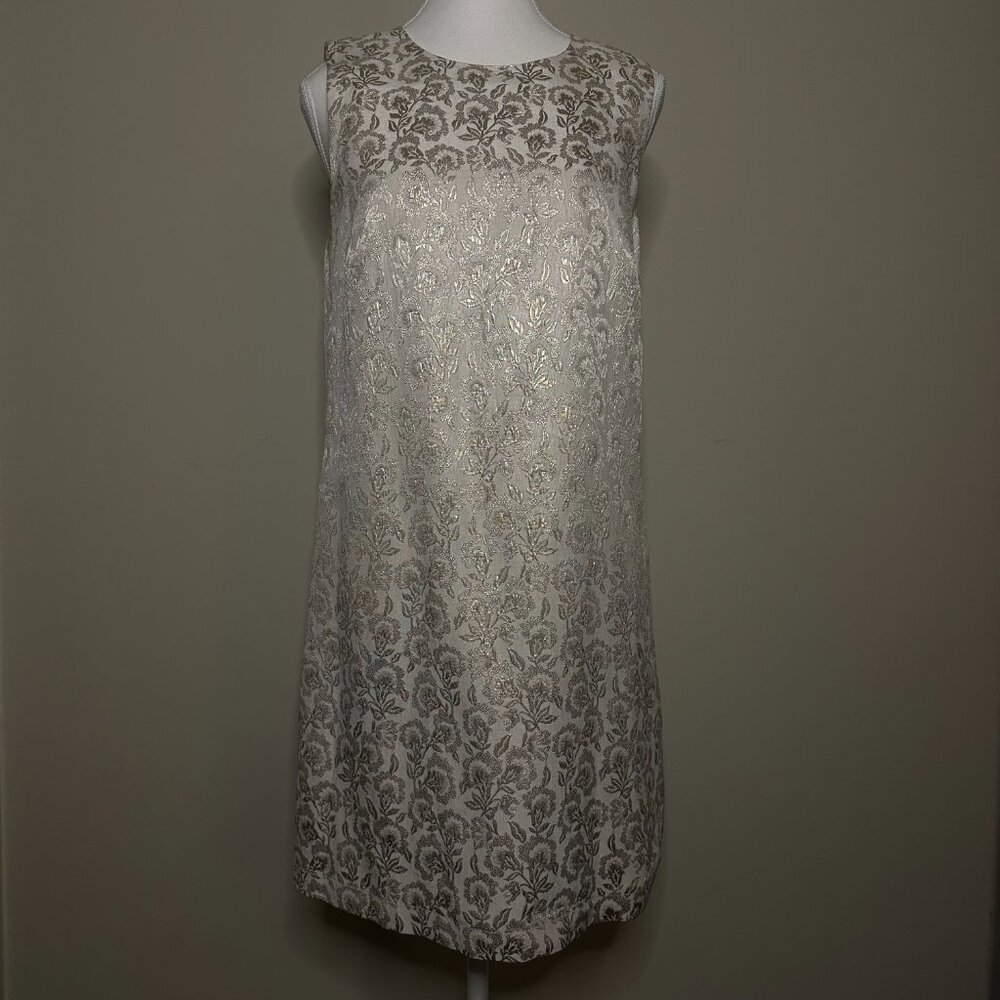 The Limited - Metallic Floral Brocade Shift Dress - Size Medium